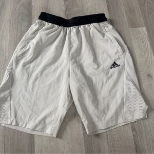 Adidas Men's White and Black Athletic Shorts